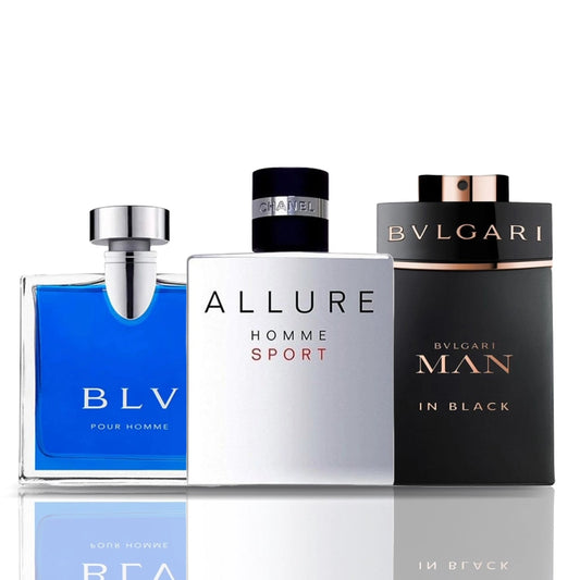 Conjunto de 3 perfumes | BLV + Allure Homme Sport + Bulgari Man in Black 100 ml