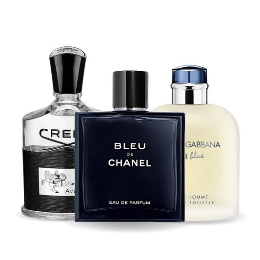 Conjunto de 3 perfumes | Bleu de Chanel, Creed Aventus, Light Blue Dolce Gabbana 100 ml